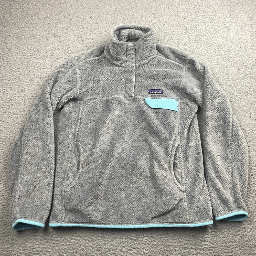 Patagonia Re-Tool Snap-T Pullover Womens Medium M Gray Polartec Pullover